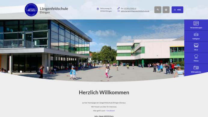 Startseite von der Homepage